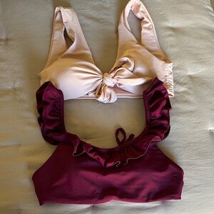 Zaful Pink and Burgundy Bikini Set